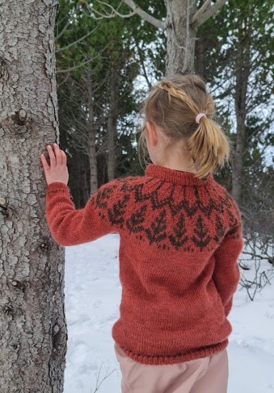 Sitgagreni kids wool sweater knitting pattern by Knitter from Iceland