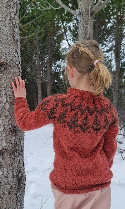 Sitgagreni kids wool sweater knitting pattern by Knitter from Iceland